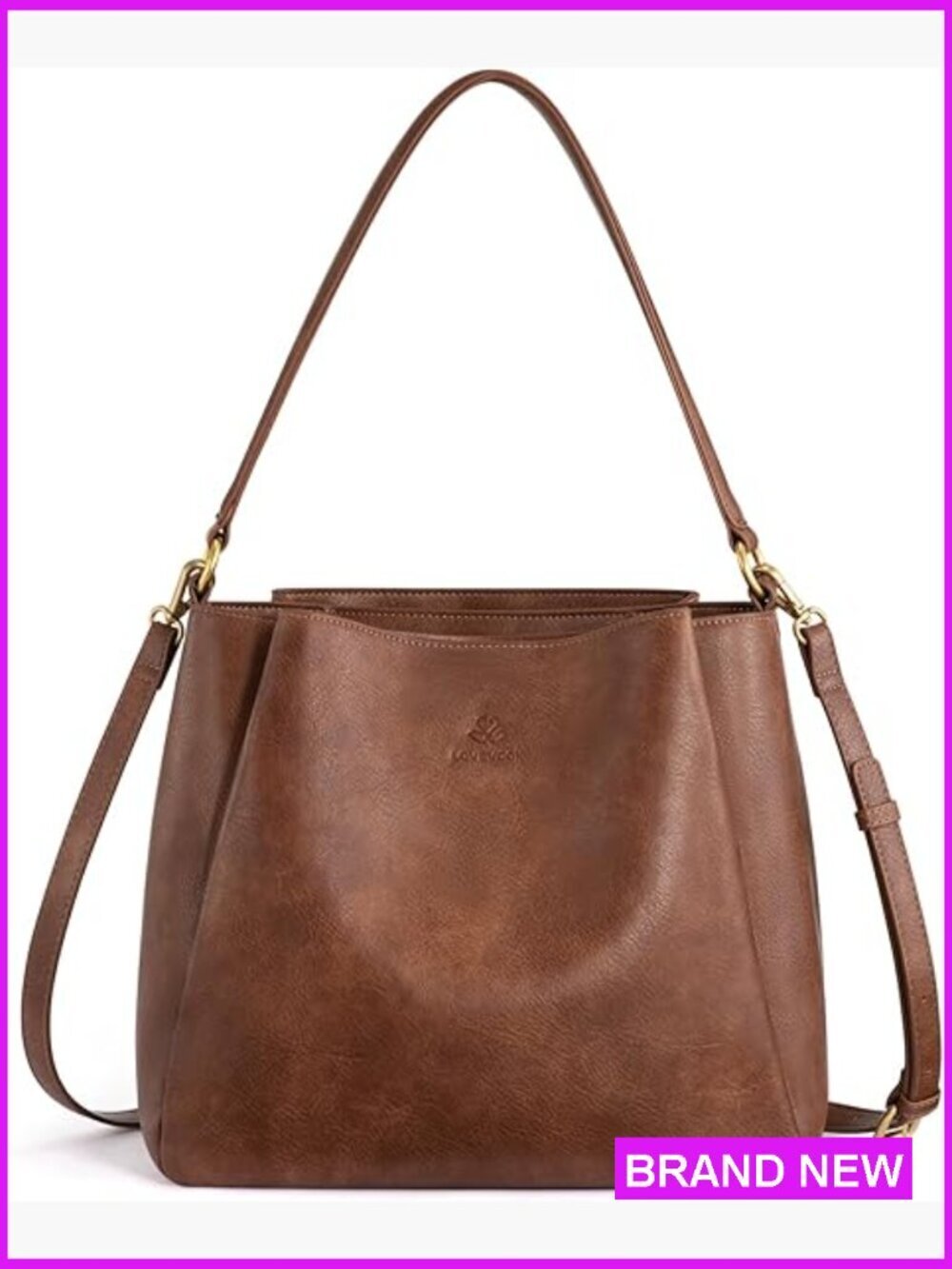 Hobo Bag with Three Large Compartments Waterproof Shoulder Handbag for Work